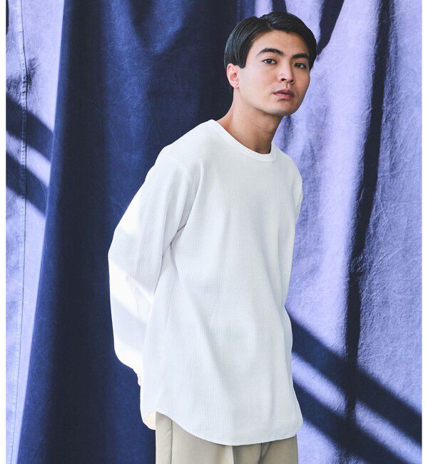 UNITED ARROWS green label relaxing「ドライワッフル クルーネック Tシャツ -吸水速乾-」|Tシャツ・カットソー|WHITE