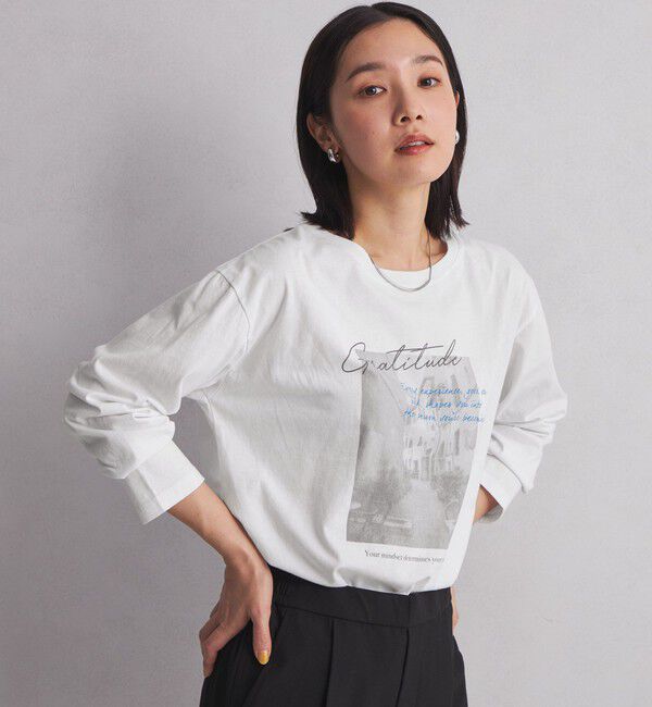 UNITED ARROWS green label relaxing「【WEB限定】＜at ease＞フォトプリント ロングスリーブ Tシャツ」|Tシャツ・カットソー|