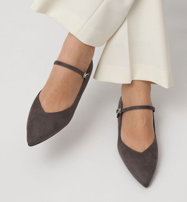 UNITED ARROWS green label relaxing「Vカット ストラップ フラットシューズ 撥水」|パンプス|