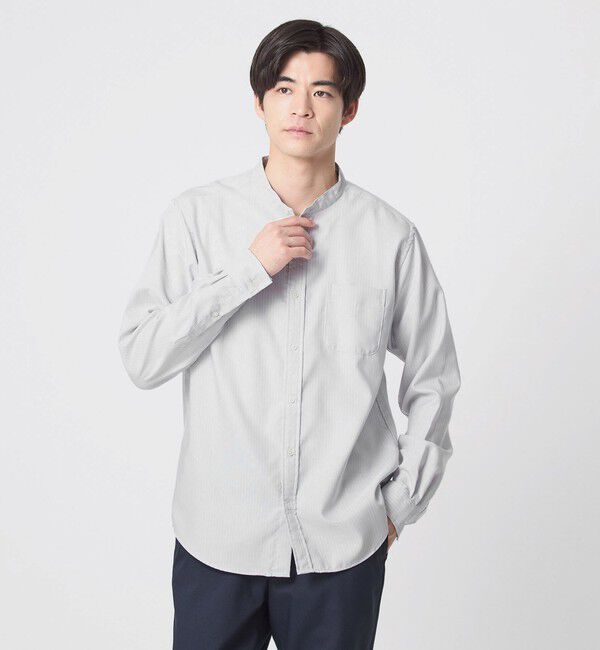 UNITED ARROWS green label relaxing「W/R オックス バンドカラー シャツ」|シャツ・ブラウス|LT.GRAY