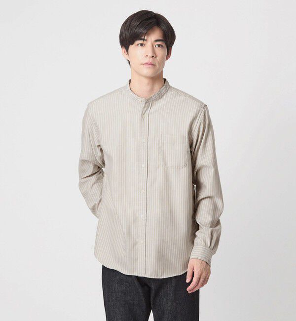 UNITED ARROWS green label relaxing「W/R オックス バンドカラー シャツ」|シャツ・ブラウス|BEIGE