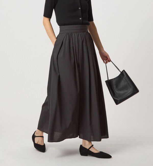 UNITED ARROWS green label relaxing「エアリー ギャザー スカート 2」|フレア|DK.GRAY