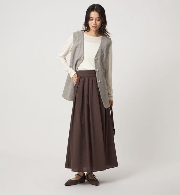 UNITED ARROWS green label relaxing「エアリー ギャザー スカート 2」|フレア|