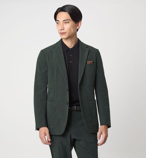 UNITED ARROWS green label relaxing「A+ コーデュロイ 2B スタンダード 2P ジャケット -ウォッシャブル、ストレッチ-」|テーラードジャケット|DK.GREEN