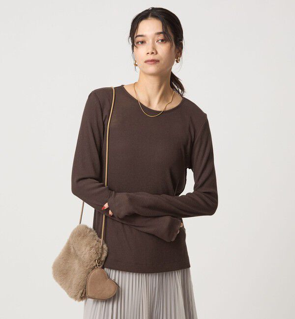 UNITED ARROWS green label relaxing「テレコ クルーネック プルオーバー」|Tシャツ・カットソー|DK.BROWN