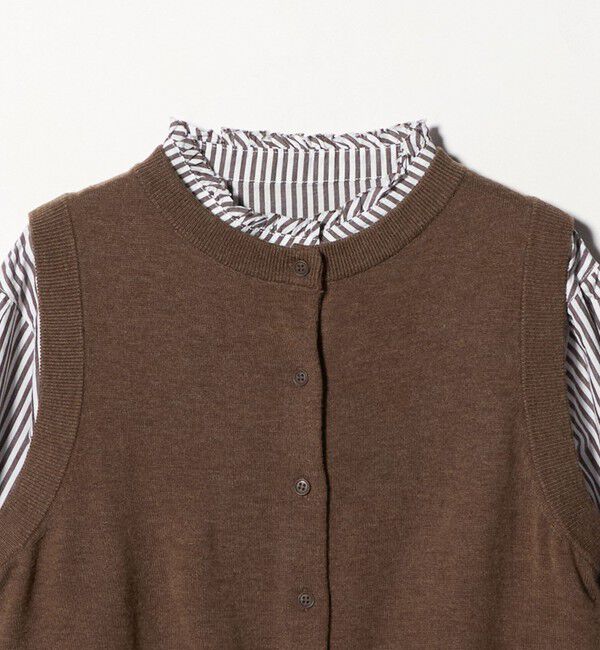 UNITED ARROWS green label relaxing「ニットベスト&times;フリルネック ブラウス」|シャツ・ブラウス|