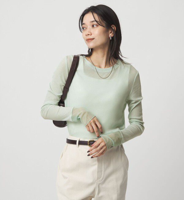 UNITED ARROWS green label relaxing「チュール ドッキング シアー プルオーバー」|Tシャツ・カットソー|LIME