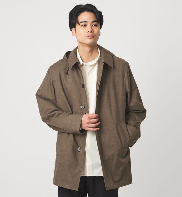 UNITED ARROWS green label relaxing「ルミレットウール TAION フード バルカラーコート -撥水-」|ステンカラーコート|