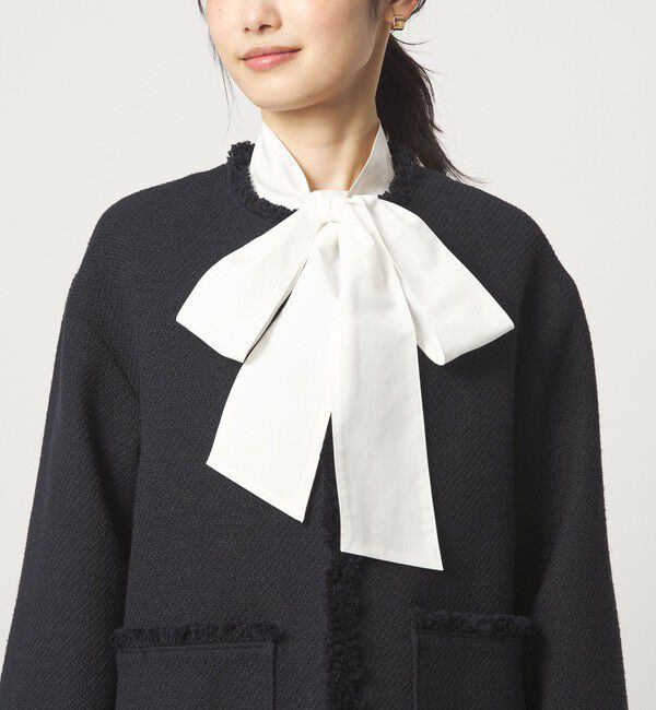 UNITED ARROWS green label relaxing「［size SHORTあり］ミックス ツイードライク ポケット ノーカラー ジャケット」|ノーカラージャケット|