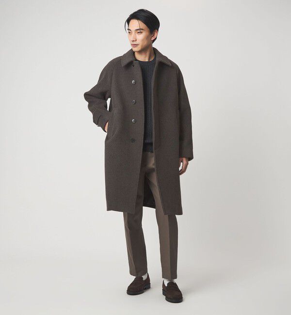 UNITED ARROWS green label relaxing「Ballis バリス モッサー バルカラー ブラウン ステンカラーコート」|ステンカラーコート|