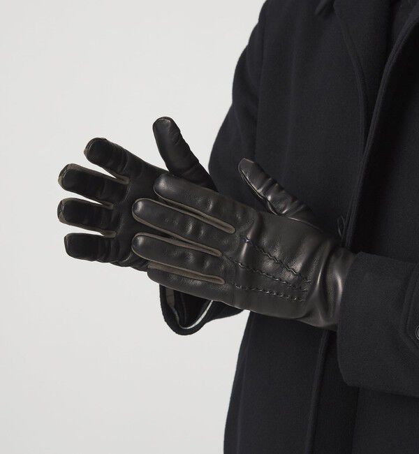UNITED ARROWS green label relaxing「＜GIGLIO FIORENTINO＞ナッパレザー グローブ」|手袋|BLACK