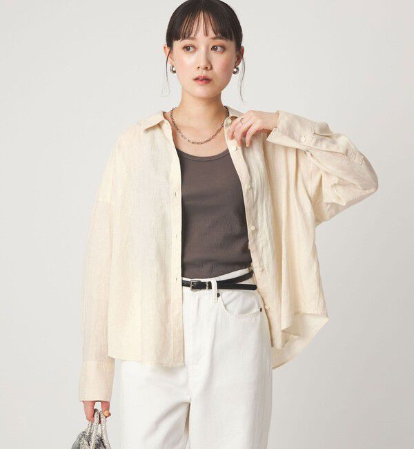 UNITED ARROWS green label relaxing「【結論シリーズ】リネンバランスシャツ［size SHORTあり］」|シャツ・ブラウス|