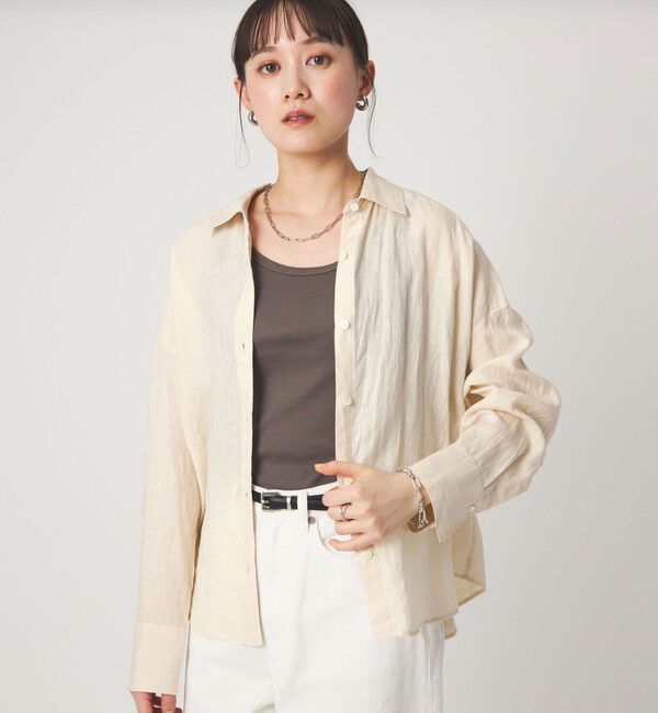 UNITED ARROWS green label relaxing「【結論シリーズ】リネンバランスシャツ［size SHORTあり］」|シャツ・ブラウス|
