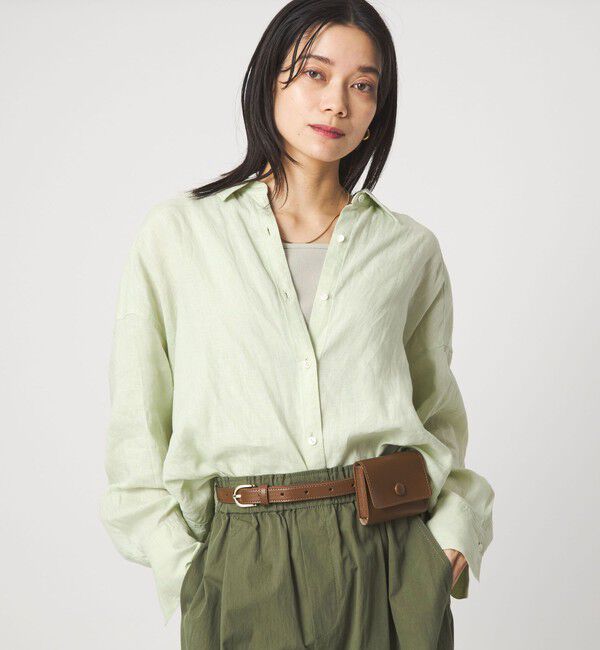 UNITED ARROWS green label relaxing「【結論シリーズ】リネンバランスシャツ［size SHORTあり］」|シャツ・ブラウス|LIME