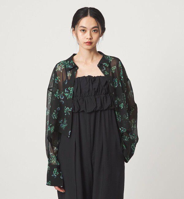 EMMEL REFINES「＜EMMEL REFINES＞EM フラワープリント シアー シャツ」|シャツ・ブラウス|