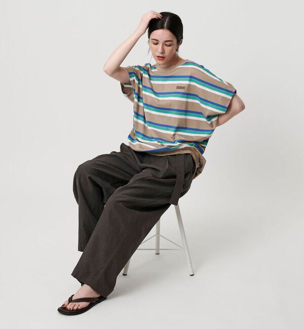 BEAUTY&YOUTH UNITED ARROWS「＜Americana＞マルチボーダー スリーブレス トップス/ベージュ」|Tシャツ・カットソー|