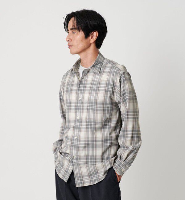 BEAUTY&YOUTH UNITED ARROWS「尾州 TW チェック レギュラーシャツ  FORM TAPERD型 ウォッシャブル MADE IN JAPAN」|シャツ・ブラウス|MD.GRAY