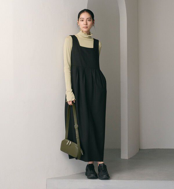 BEAUTY&YOUTH UNITED ARROWS「【WEB限定 Wardrobe DAILY MINIMAL】ウールライクメランジ スクエアネックワンピース ウォッシャブル」|ワンピース|