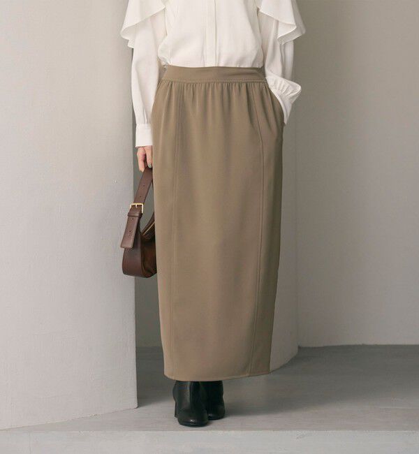 BEAUTY&YOUTH UNITED ARROWS「【WEB限定 Wardrobe DAILY MINIMAL】ダブルクロス カーブスカート ウォッシャブル」|スカート|MD.BROWN