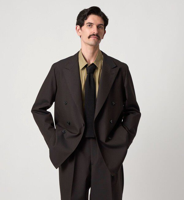 STEVEN ALAN「＜Steven Alan＞ ウール オックスフォード ダブルブレステッド 6B ジャケット」|テーラードジャケット|DK.BROWN