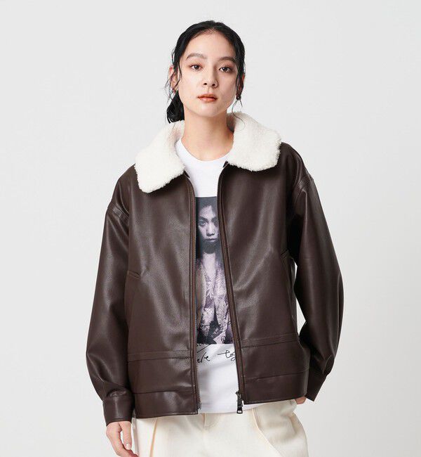 BEAUTY&YOUTH UNITED ARROWS「【WEB限定】レザーライク 2WAYブルゾン」|ブルゾン・スタジャン|DK.BROWN