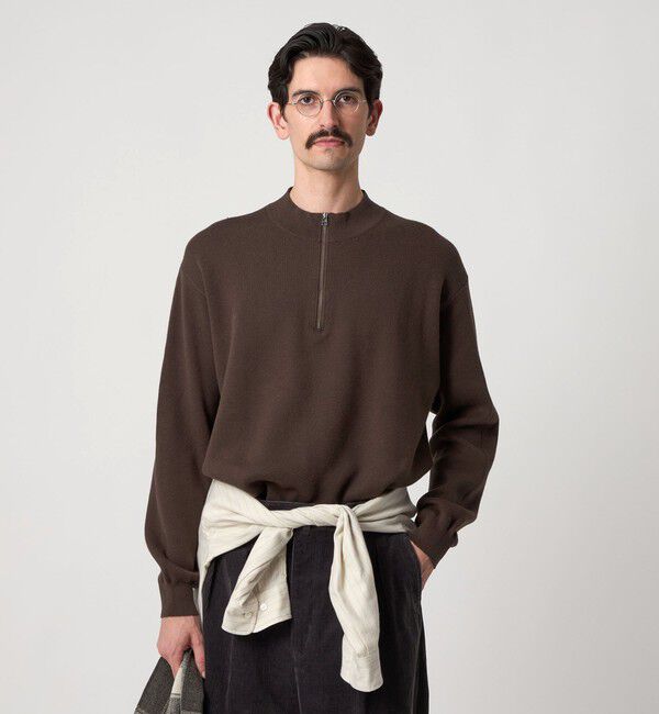 STEVEN ALAN「＜Steven Alan＞ CTN/CA ハーフ ジップ スタンドネック ニット」|ニット・セーター|