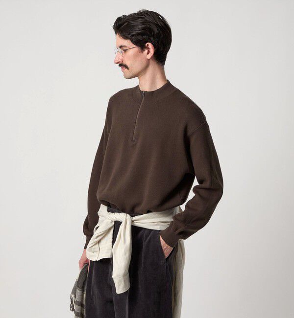 STEVEN ALAN「＜Steven Alan＞ CTN/CA ハーフ ジップ スタンドネック ニット」|ニット・セーター|