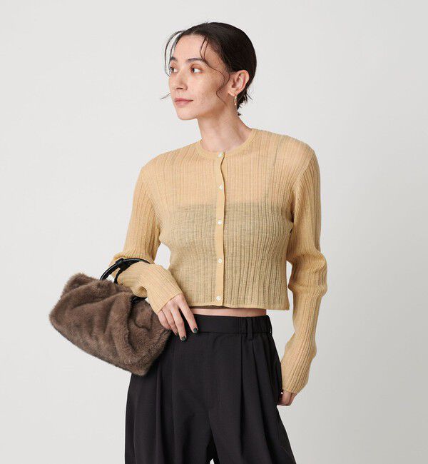 BEAUTY&YOUTH UNITED ARROWS「アルパカブレンド ランダムリブカーディガン」|カーディガン|CREAM