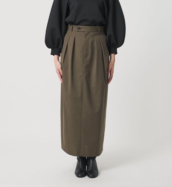 BEAUTY&YOUTH UNITED ARROWS「毛ブレンド タックロングスカート 防シワ ウォッシャブル」|スカート|