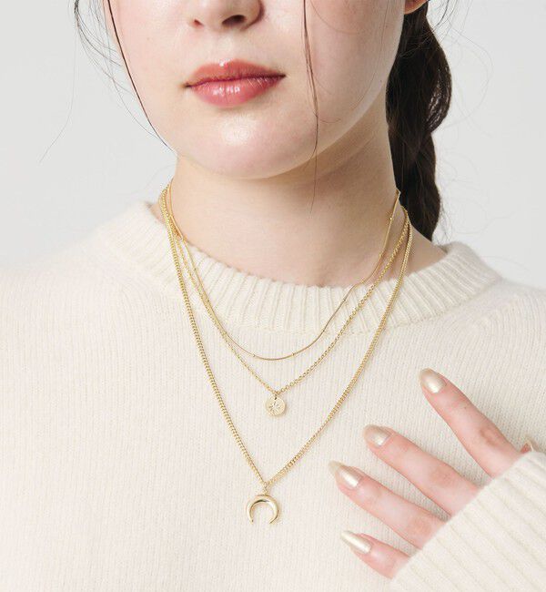 BEAUTY&YOUTH UNITED ARROWS「ムーンモチーフ 3連 ネックレス」|ネックレス|