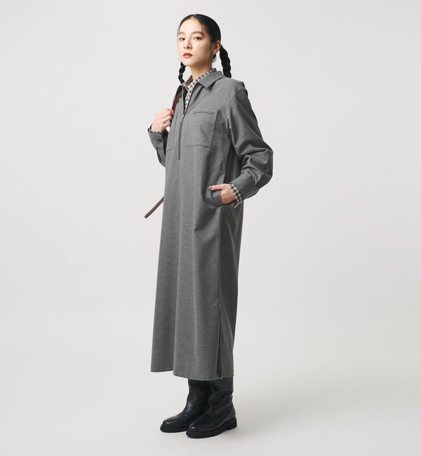 BEAUTY&YOUTH UNITED ARROWS「ハーフジップ スリットワンピース」|ワンピース|