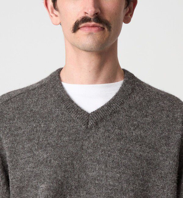 STEVEN ALAN「＜Steven Alan＞ アルパカ サドルショルダー Ｖネック ニット NARROW」|ニット・セーター|