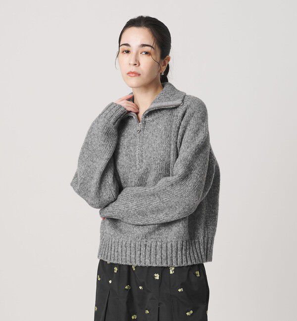 BEAUTY&YOUTH UNITED ARROWS「ウールナイロン ハーフジップ ニットプルオーバー」|ニット・セーター|MD.GRAY