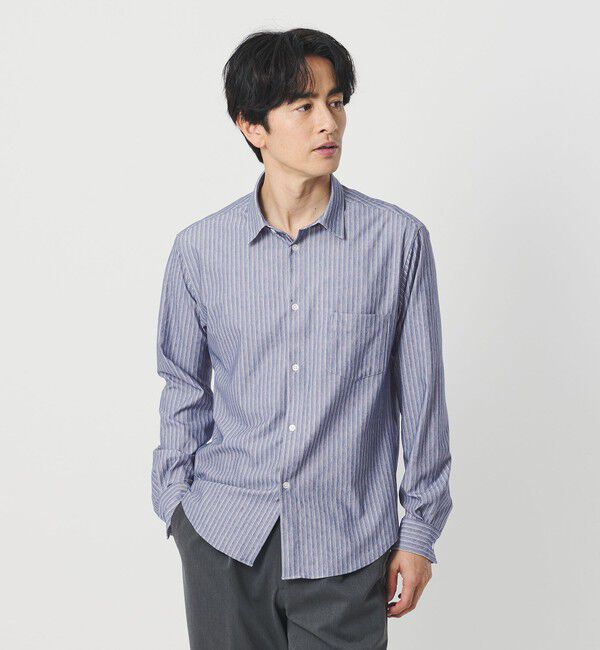 BEAUTY&YOUTH UNITED ARROWS「クイック ストレッチ ストライプ レギュラー シャツ SLIM型 吸水速乾機能付き」|シャツ・ブラウス|