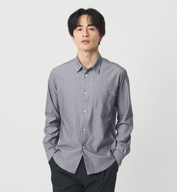 BEAUTY&YOUTH UNITED ARROWS「クイック ストレッチ ストライプ レギュラー シャツ SLIM型 吸水速乾機能付き」|シャツ・ブラウス|