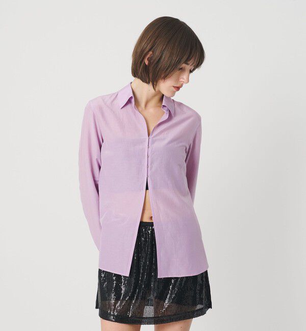 ATTISESSION「＜ATTISESSION＞コットン シルク ホック シャツ」|シャツ・ブラウス|LILAC