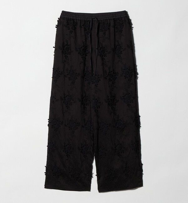 BEAUTY&YOUTH UNITED ARROWS「セルロースナイロン エンブロイダリー イージーパンツ」|その他|BLACK