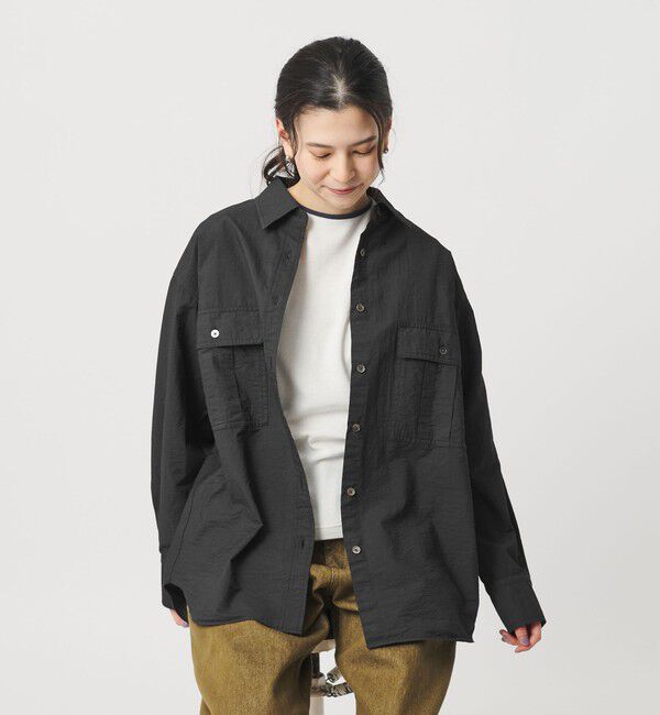 BEAUTY&YOUTH UNITED ARROWS「コットン ナイロン ワークシャツ」|シャツ・ブラウス|BLACK