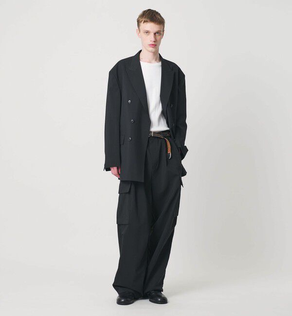 MONKEY TIME「RENU TROシリーズ ダブル ブレスト ジャケット -セットアップ対応-」|テーラードジャケット|BLACK