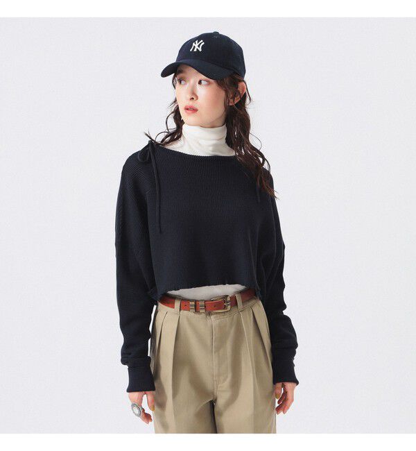 BEAMSBOY「ミリタリー ショート プルオーバー」|ニット・セーター|NAVY