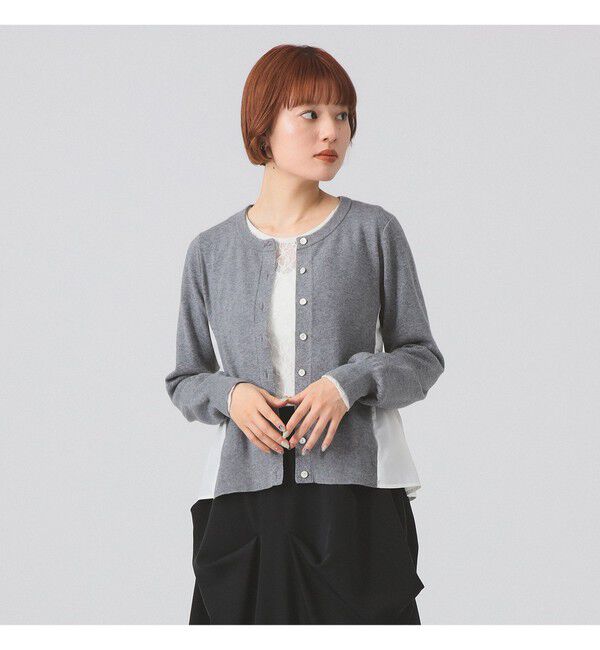 Ray BEAMS 「異素材 キリカエ カーディガン」|カーディガン|GREY