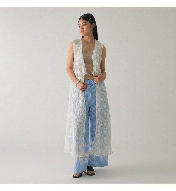 Ray BEAMS 「ラッフルカラー レース ワンピース」|ワンピース|