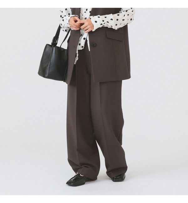 Ray BEAMS 「2タック ワイド パンツ」|チノ|BROWN