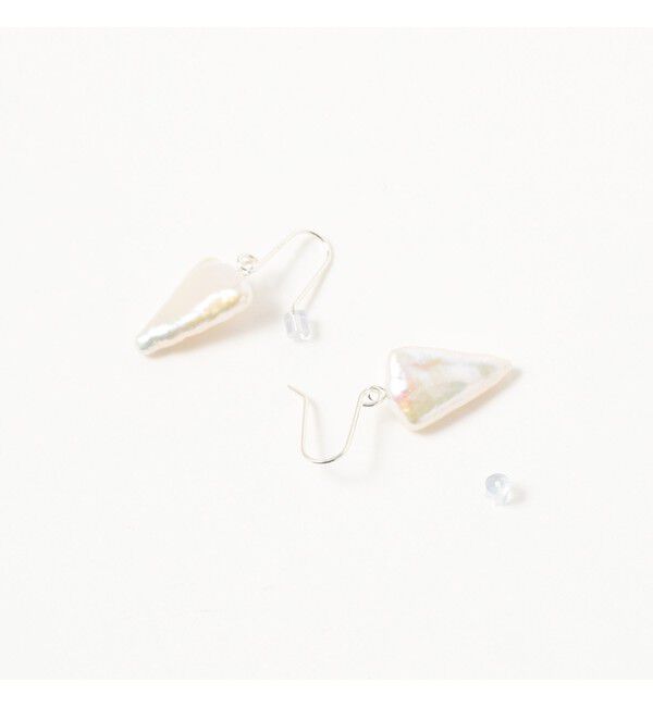 Ray BEAMS 「シルバー 淡水 三角パール ピアス」|ピアス|