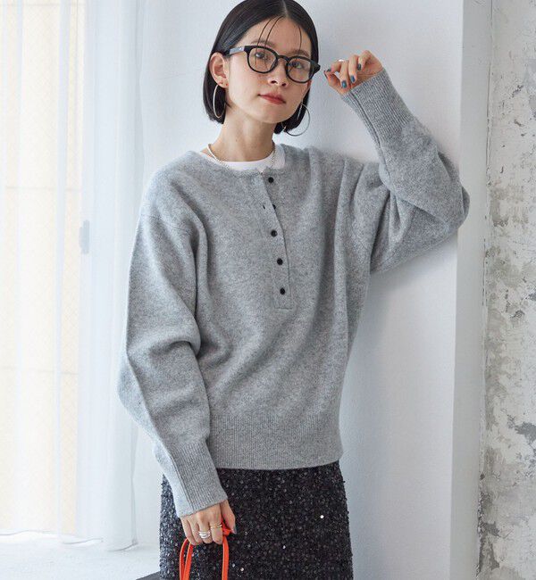 SHIPS for women「〈手洗い可能〉7G ウール カシミヤ ヘンリーネック 2WAY プルオーバー」|ニット・セーター|