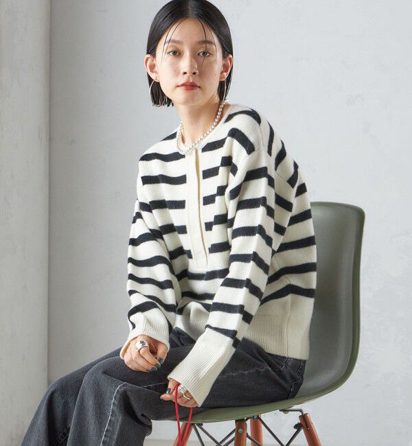 SHIPS for women「〈手洗い可能〉7G ウール カシミヤ ヘンリーネック 2WAY プルオーバー」|ニット・セーター|