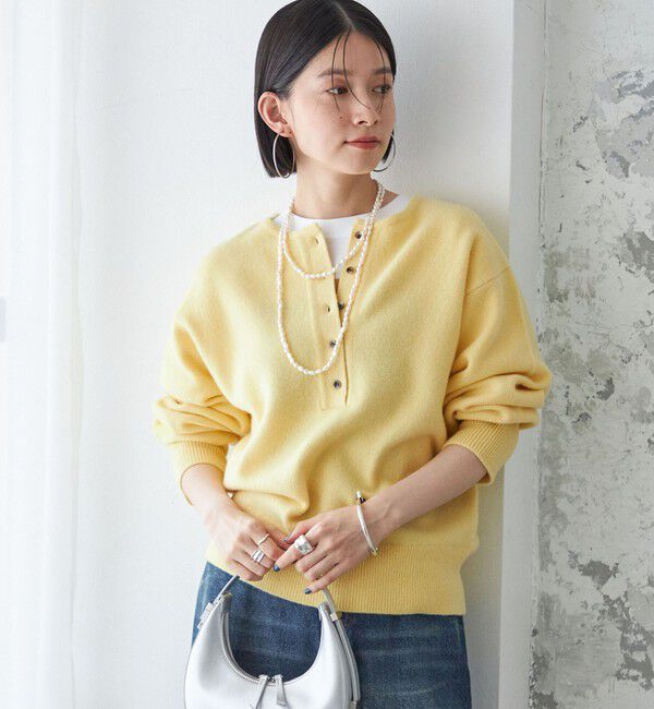 SHIPS for women「〈手洗い可能〉7G ウール カシミヤ ヘンリーネック 2WAY プルオーバー」|ニット・セーター|