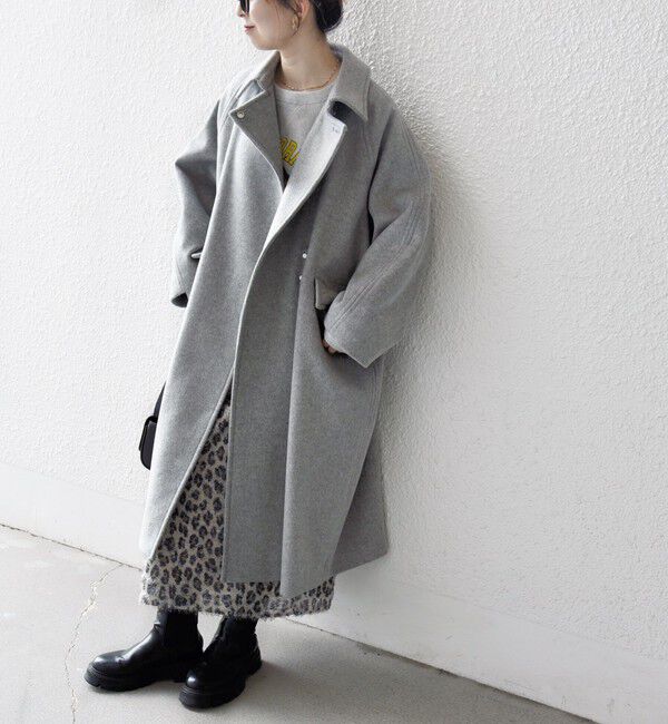 SHIPS any「SHIPS any: バルマカーン コクーン コート 25AW」|ステンカラーコート|グレー