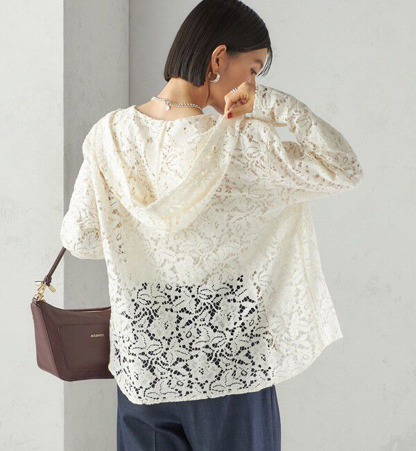 SHIPS for women「〈手洗い可能〉レース ジップアップ パーカ」|パーカー|