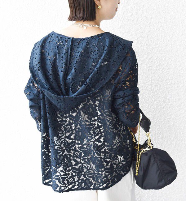 SHIPS for women「〈手洗い可能〉レース ジップアップ パーカ」|パーカー|